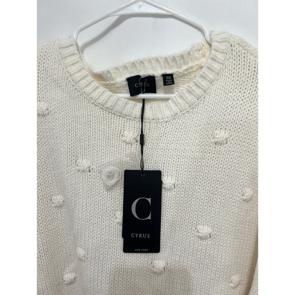 New Women’s Cyrus NYC Sweater 2X Cream Popcorn - Picture 4 of 6